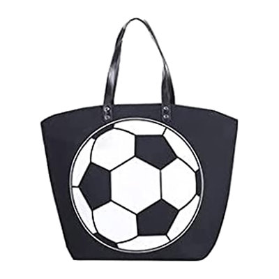 Women's Soccer Canvas Tote Bag,Sports Beach Bag Casual Oversized Practical Bag For Shopping And Work