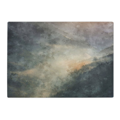 Tempered Glass Valley Mist Painting Chopping Board