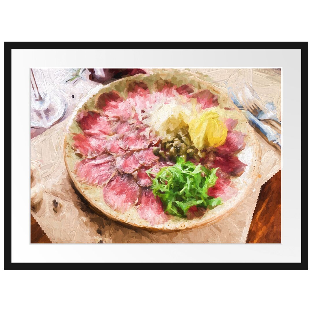 Gerahmtes Papierbild Appetitliches Carpaccio