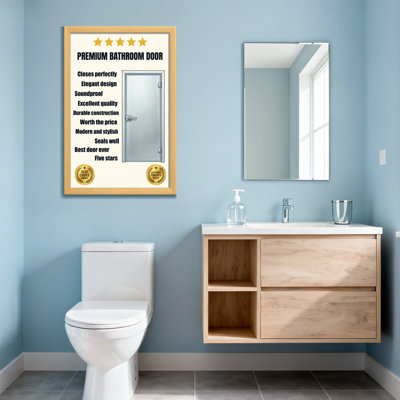 Porte de salle de bain Bath & Laundry Premium avec panneau de verre