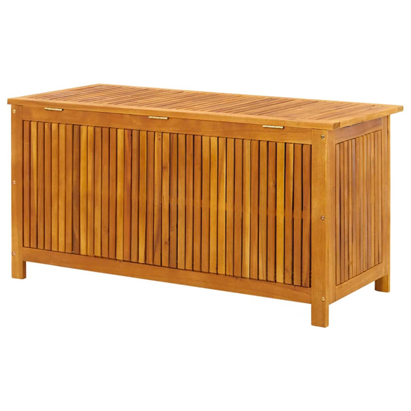 Rosalind Wheeler Conna 113cm W 198L Water Resistant Acacia Solid Wood Deck Box in Brown
