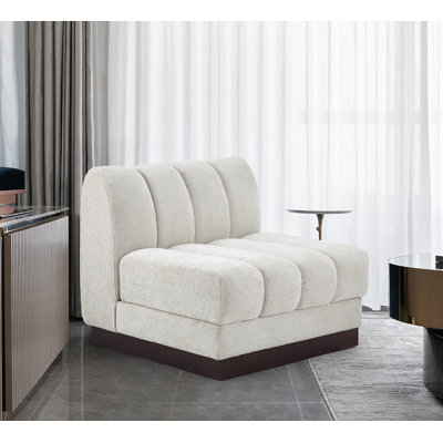 Quinn Chenille Fabric Armless Chair