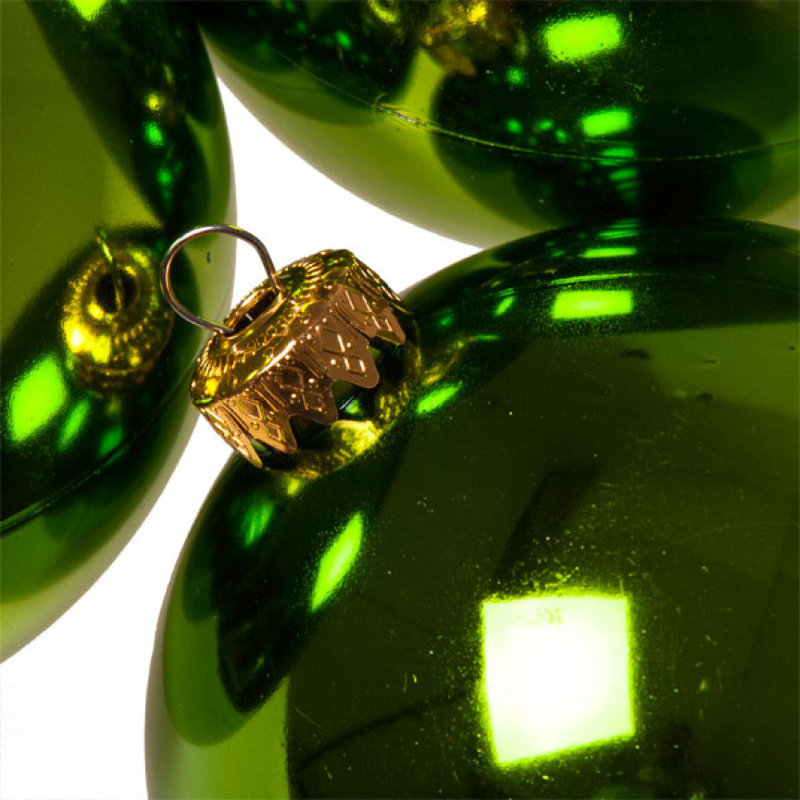 10cm Ball Ornament, Lime Green Shiny