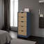 Commode H 42,4 po, 1 tiroir, 5 tablettes, bleu Alby / chêne naturel - Chambre