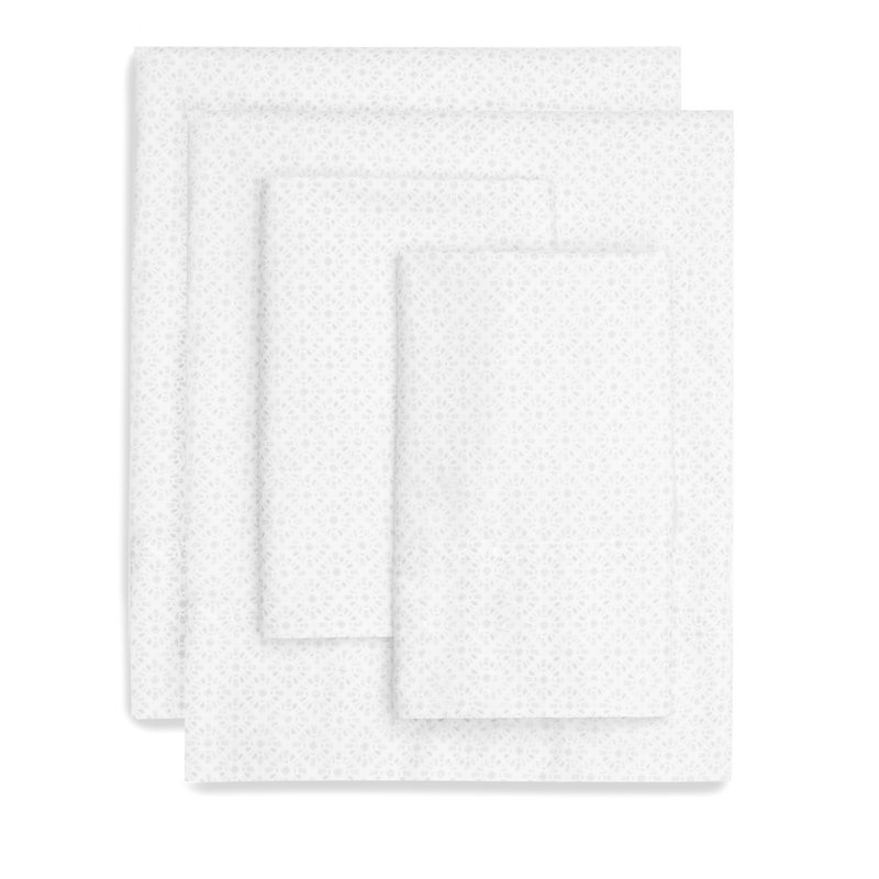 GAIAM Relax 100% Cotton Garment Washed 4pc Sheet Set, Queen, Off White