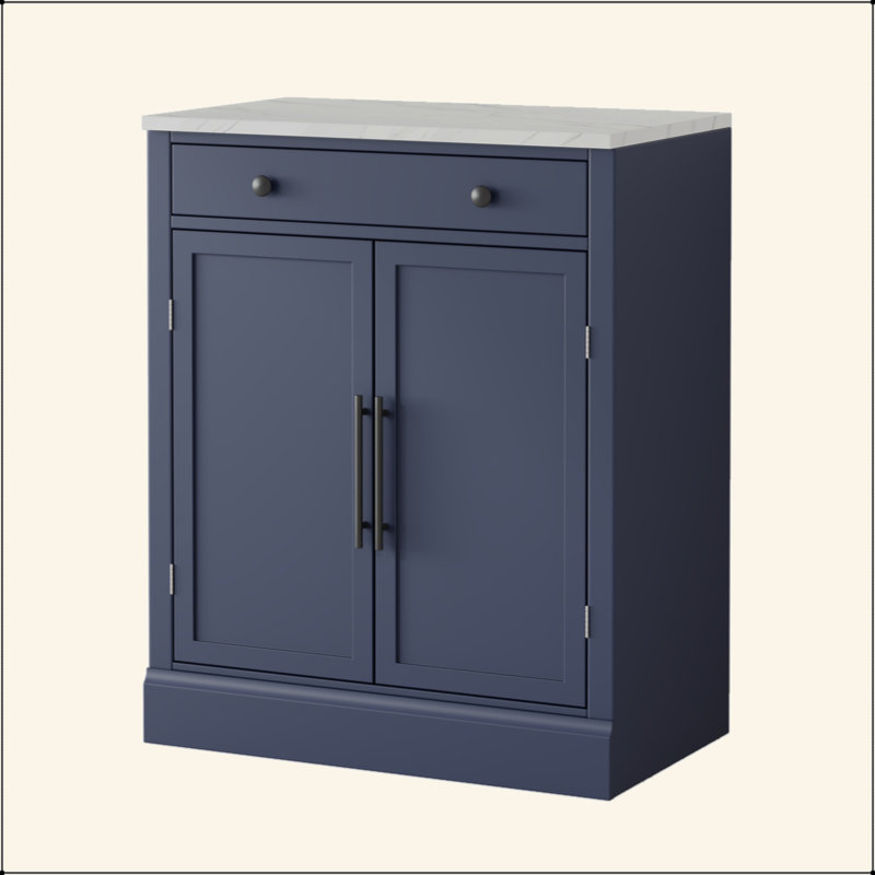 Garde-manger autoportant moderne, rangement pour buffet, armoire à café avec tiroir, 2 tablettes réglables et 2 tablettes de porte pour la cuisine et la salle à manger