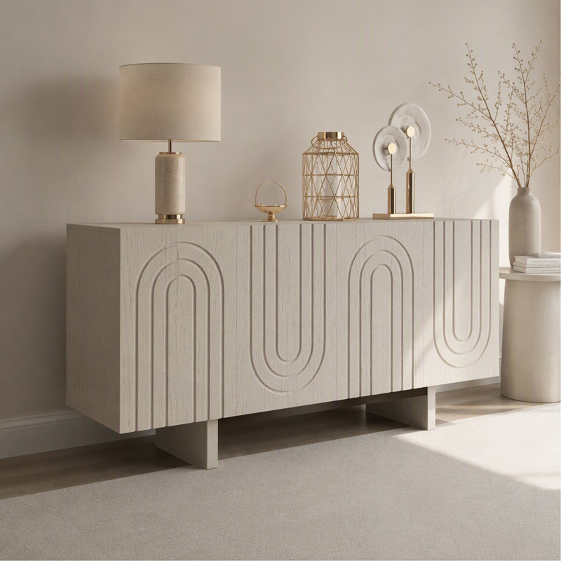 Armoire d'appoint à 4 portes, White