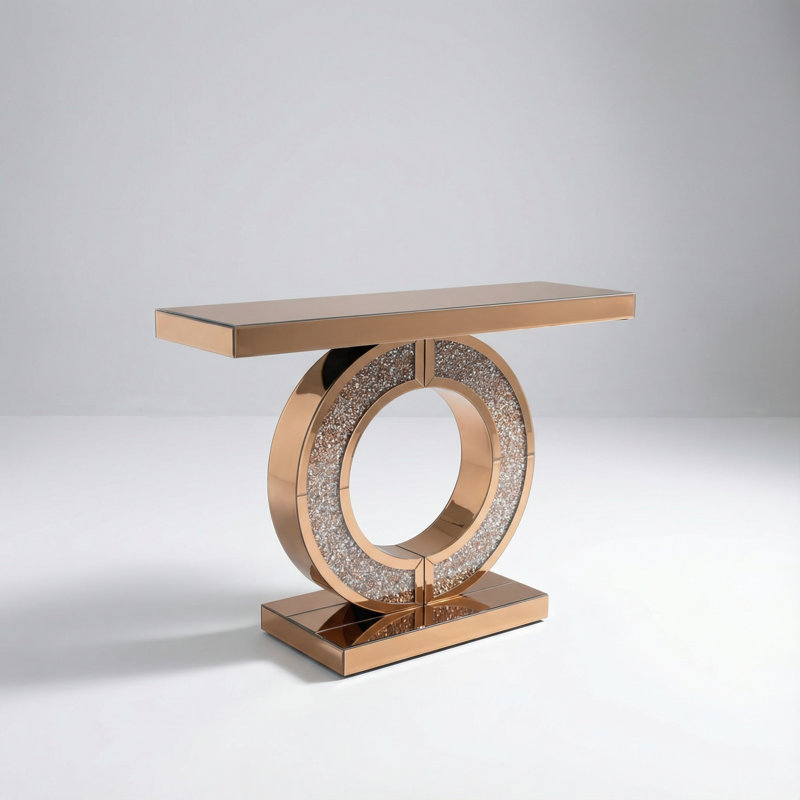 Console moderne en forme de O, Brun