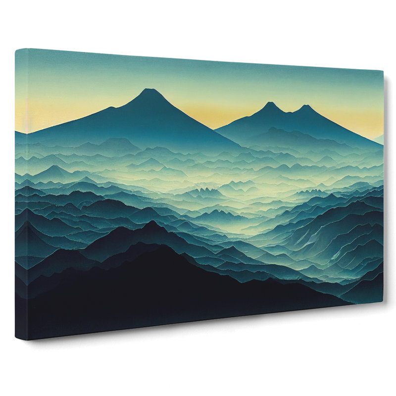 Blissful Mountain Sunrise - Wrapped Canvas Painting, 35cm H x 50cm W x 3cm D