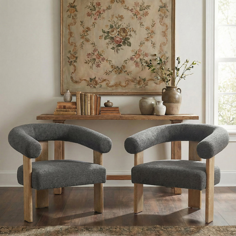 Chaise d'appoint Mamanbai, Chenille grise foncée