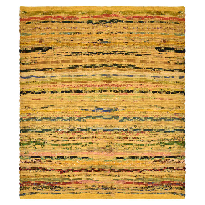 Tapis jaune en coton Stephoe, Rectangle 5 pi x 8 pi