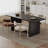 70.8" Large Kitchen Dining Room Table for 6-8, Modern Kitchen Rectangle Dining Table with Flute Wood Base, Dinette Tables for Eating Dinner, Living Room-1333320483