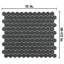 Metropolis 1" Hex Unglazed Black 10-1/4" x 12" Porcelain Mosaic Floor and Wall Tile