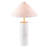 55" White Metal Bedside Table Lamp With Beige Empire Shade