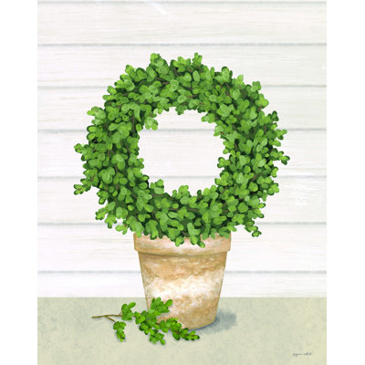 " Potted Boxwood Wreath "