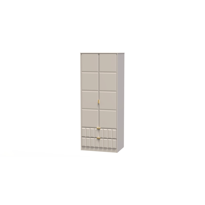 Fully Assembled 3 Door Wardrobe, 197cm H x 111cm W x 53cm D, Kashmir