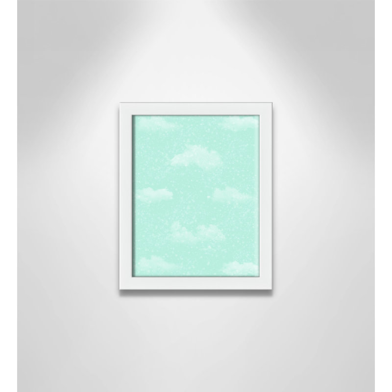 Art unique de nuages scintillants, H 11 po x l 9 po x P 1,1875 po, Encadré de boîte blanc