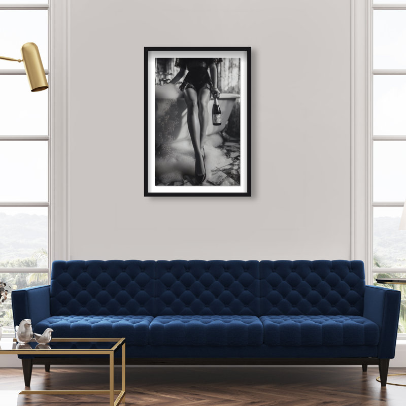 Bubbly Midnight Framed Graphic Art, 55.5"H x 37.5"W, Black Shadowbox