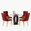Ensemble de table de salle à manger haute brillance ronde avec 4 chaises de salle à manger en velours-1212418366-1212418337