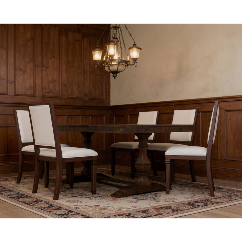 Ensemble de 6 chaises de salle à manger en bois massif Traditional, 6