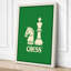 Chess in Green Geometric - Wrapped Canvas-2035354141-2035354142