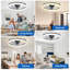 Ventilateur de plafond encastré noir de 20 po avec éclairage, profil bas, application et télécommande, moteur à courant continu silencieux à 6 vitesses, DEL à intensité variable pour la chambre à coucher-295176454-295176451