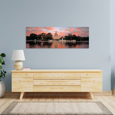 Us Capitol Washington Dc Peaceful Abstract Contemporary Architecture Sunset Wall Art