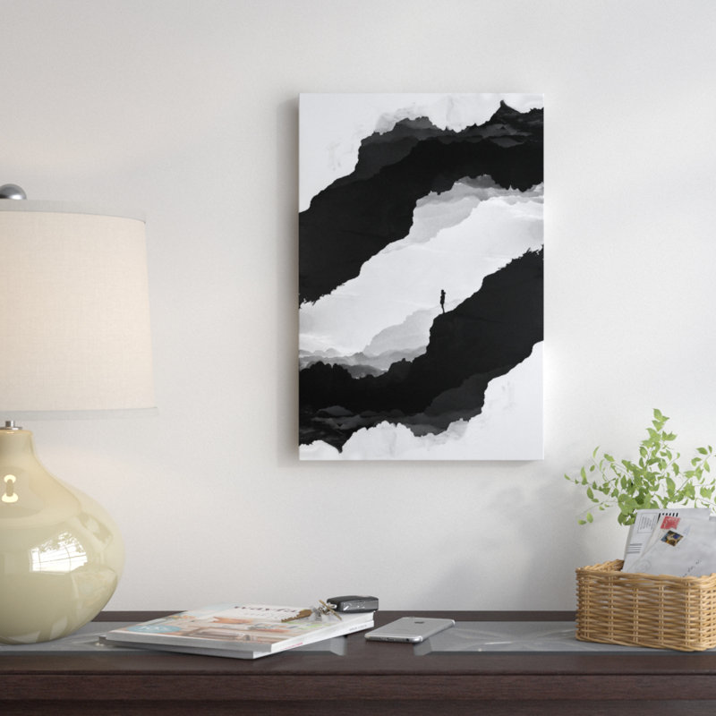 " White Isolation " by Stoian Hitrov, 26" H x 18" W x 1.5" D, No Mat, Black Framed Canvas