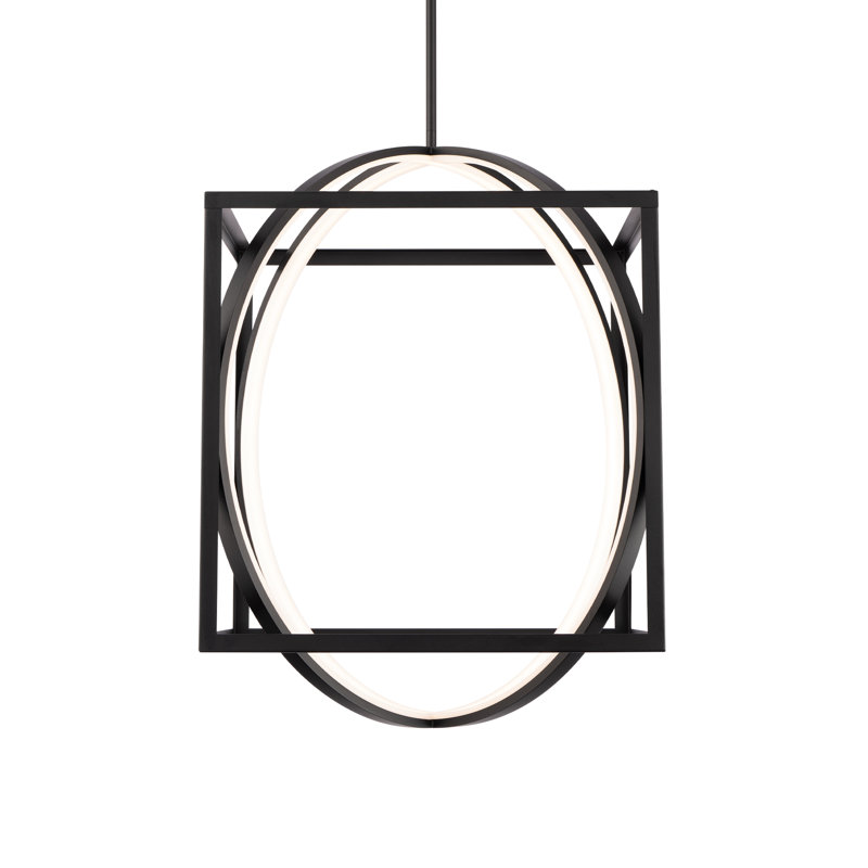 1 - Light LED Pendant, 25.63" H x 18.88" W x 18.88" D