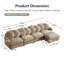 Canapé modulaire modulaire en chenille avec repose-pieds, canapé 5 places avec coussins décoratifs et structure en bois massif pour le salon-131456703