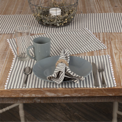 Ensemble de 4 napperons gris Farmhouse