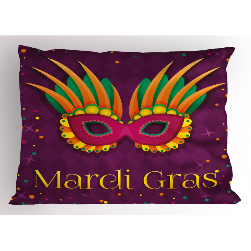 Green/Orange/Purple Polyester Microfiber Piece Sham, Twin