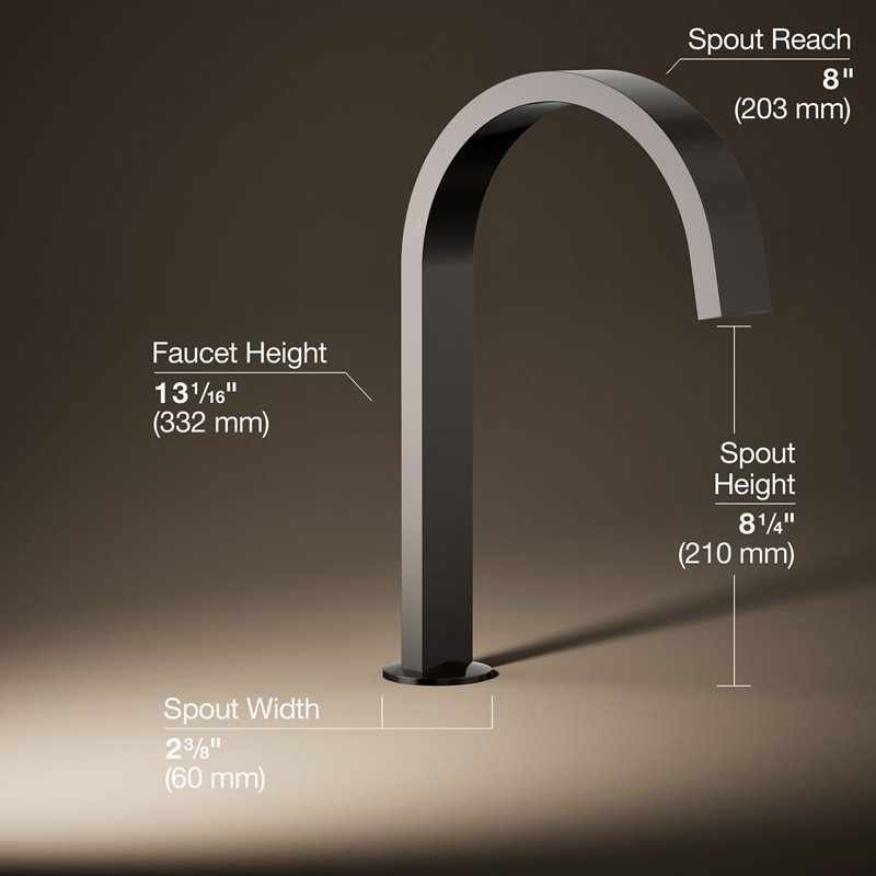 Components Deck-Mount Bath Spout with Ribbon Design, Vibrant Titanium