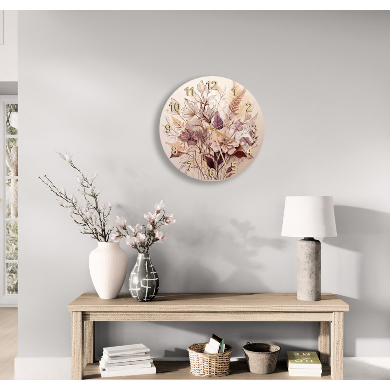 Horloge murale en verre trempé délicat, Doré