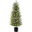 Sapin de Noël artificiel Norfolk Pine de 1,5 m, préilluminé avec 130 DEL et 8 modes d'éclairage, en polyéthylène doux au toucher, sans danger pour les familles et les animaux, avec pot noir stable pour la décoration intérieure et extérieure.-1121506025
