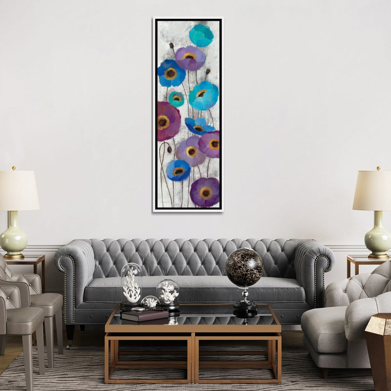 «Bold Anemones Panel II» par Silvia Vassileva, reproduction d'art sur toile, H 72 po x l 24 po x P 1,5 po