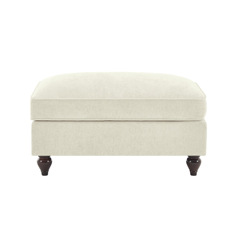 Repose-pieds en chenille, Beige / Blanc
