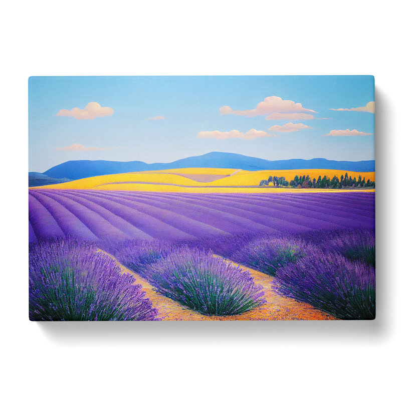 Awesome Lavender Flower Field - Wrapped Canvas, 40cm H x 60cm W x 3cm D