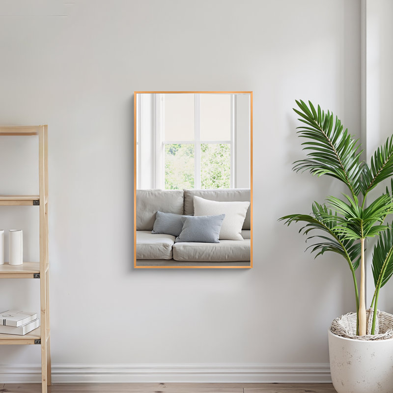 Miroir de salle de bain 36 po x l 24 po, Doré, 36 po x 24 po