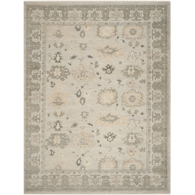 Oushak Oriental Hand Knotted Wool Gray Area Rug