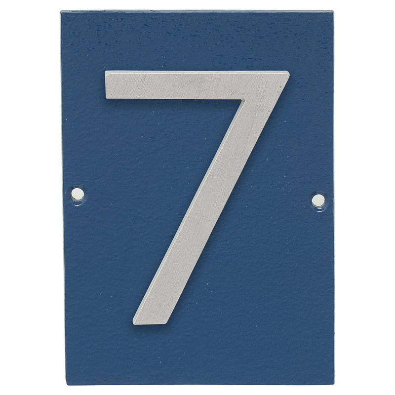 Plaque murale rectangulaire, Bleu mer / aluminium brossé, Oui