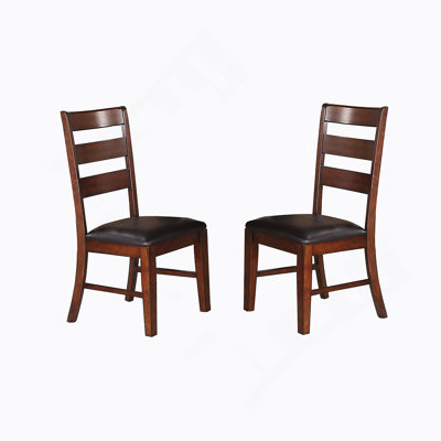 Ensemble de 2 chaises d'appoint à dossier échelle en brun Sara
