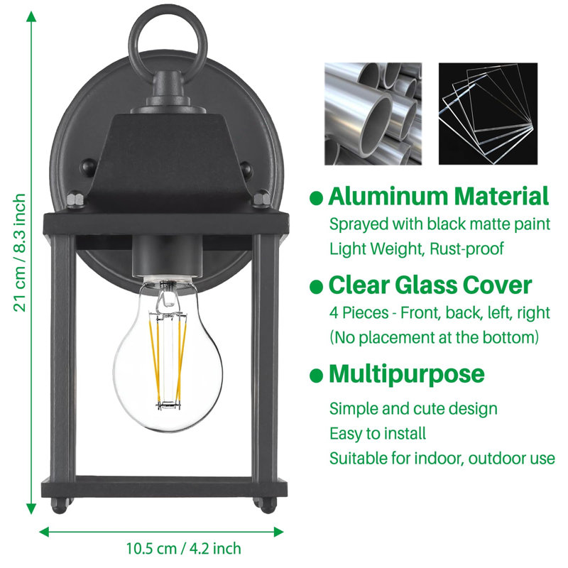 Matte Black 11.5cm H Outdoor Sconce