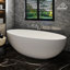 Monaco 67 inch White Big Freestanding Stone Solid Surface Bathtub