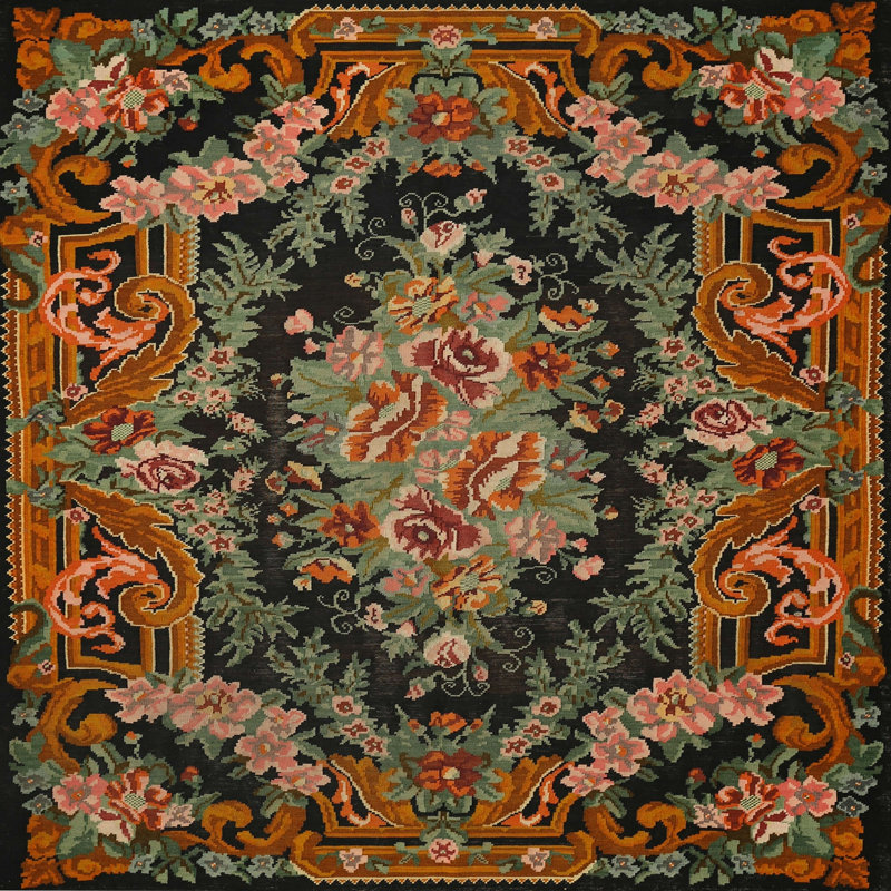 Bayonne Floral Indoor Rug, Square 5'
