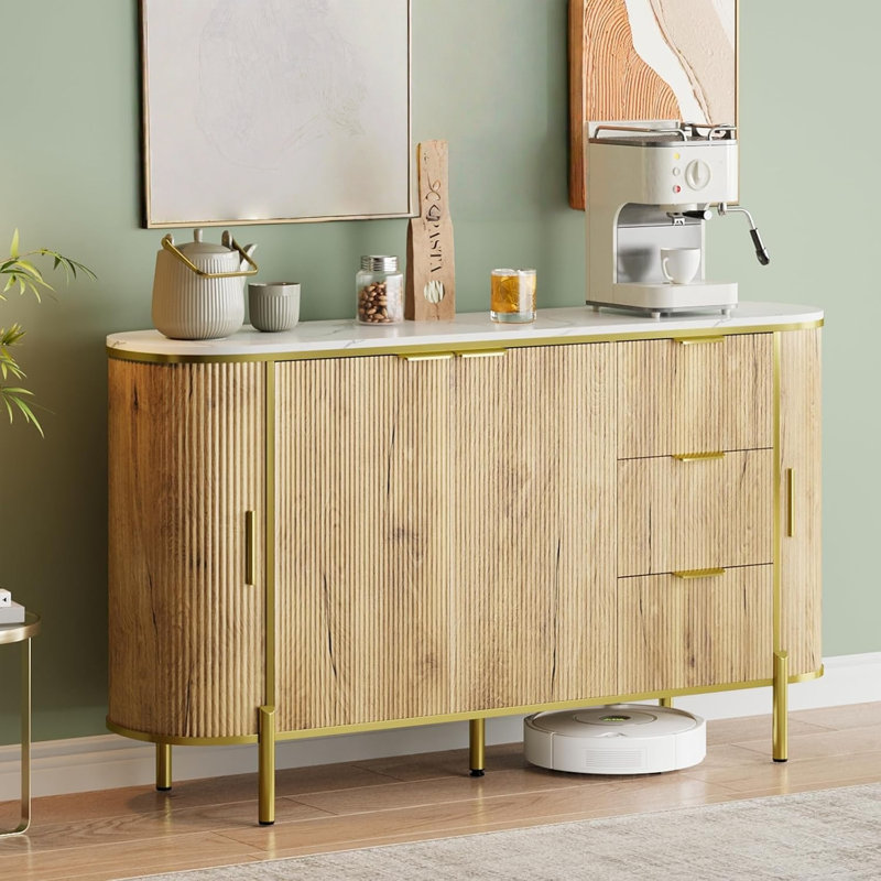 149.6cm Sideboard, Brown/White