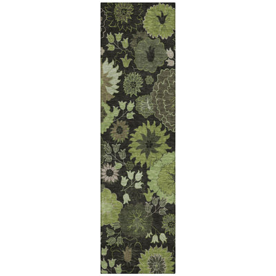 Machine Washable Indoor/Outdoor Chantille ACN2295 Floral Rug