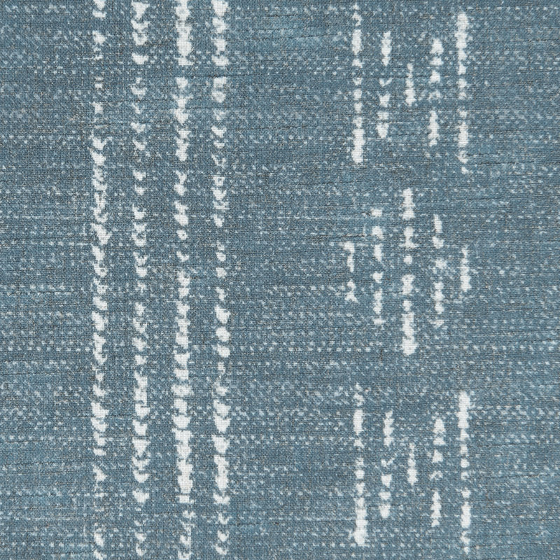 Amadas Linen Semi-Sheer Rod Pocket Curtain Pair, 52" W x 63" L, White/Blue