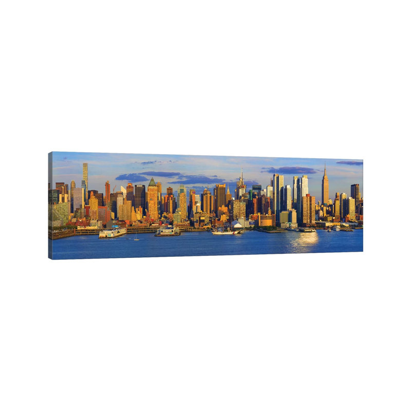 View Of Manhattan Skyline, New York City, New York State, USA II by Panoramic Images - Wrapped Canvas Panoramic Print