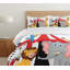 Ensemble de housse de couette en microfibre jaune / rouge / gris 3 pièces-56507308